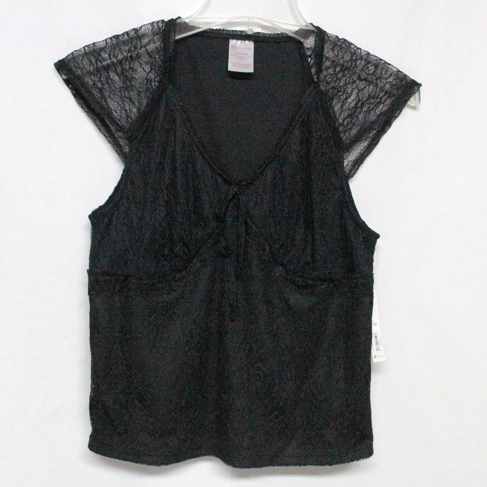 Junior's Large 11 - 13 Black Lace Top